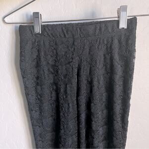 Art Class black lined lace bell bottom pants kids girls size medium M
